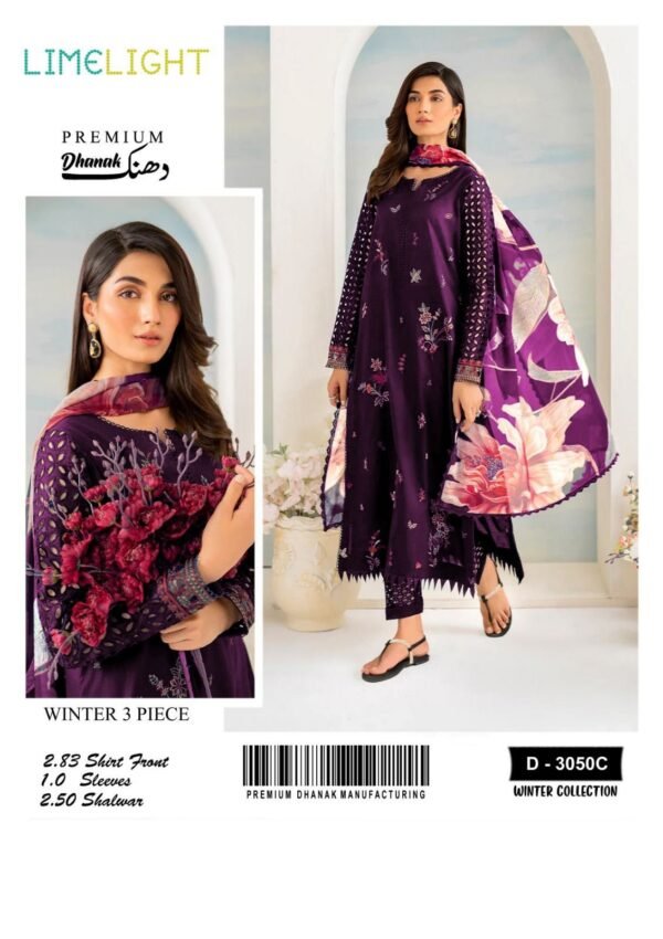 LimeLight Dhanak Embroidered 3pc