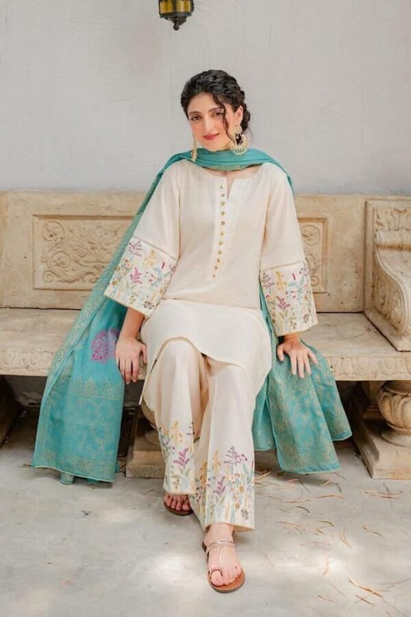 Winter Dhanak Embroidered Dress