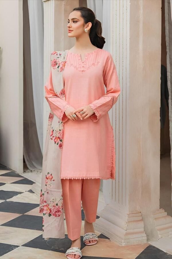 Winter Fabric Dhanak Embroidered Dress
