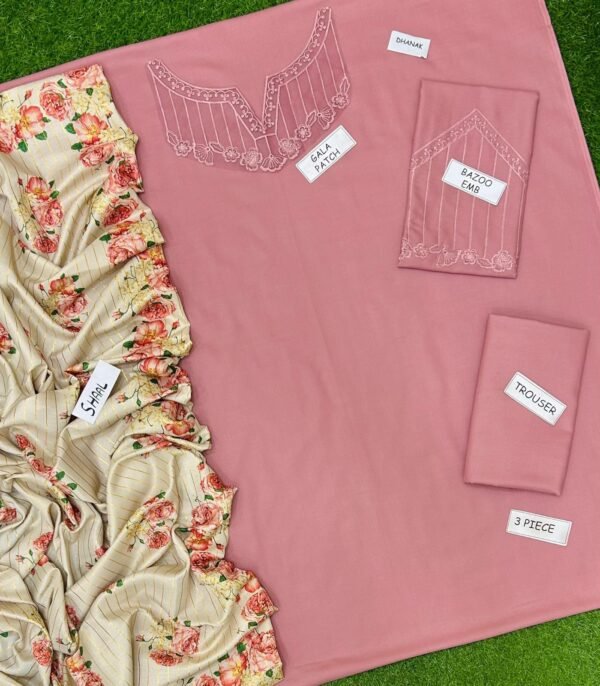 Winter Fabric Dhanak Embroidered Dress