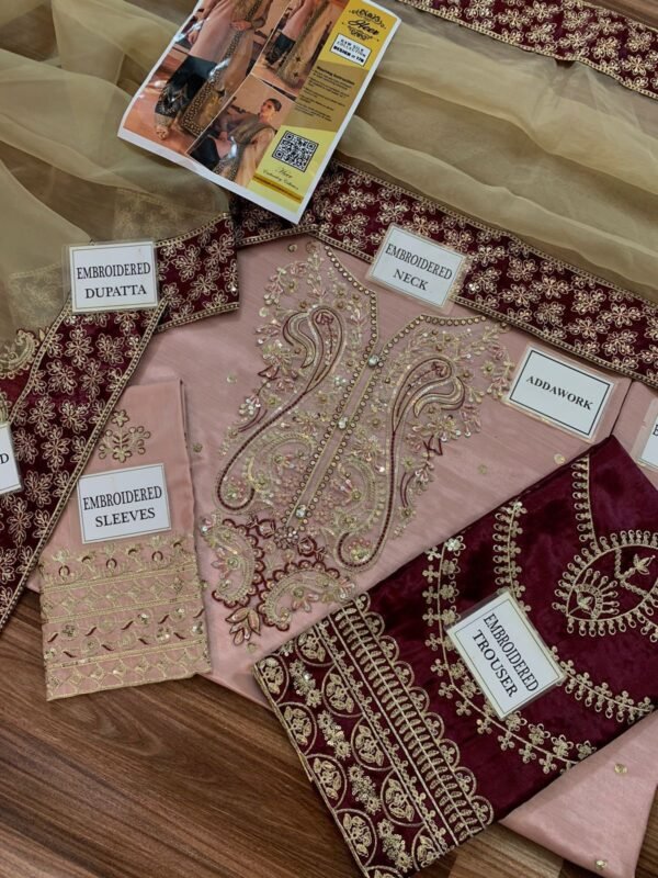 Elegant Party Wear Dress on Raw Silk