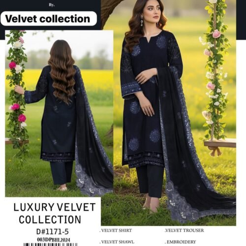Rang Ja Velvet Party Wear Winter Dress