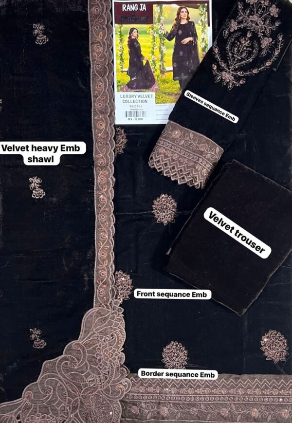 Rang Ja Velvet Party Wear Winter Dress