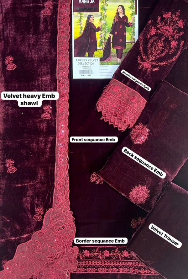 Rang Ja Velvet Party Wear Winter Dress