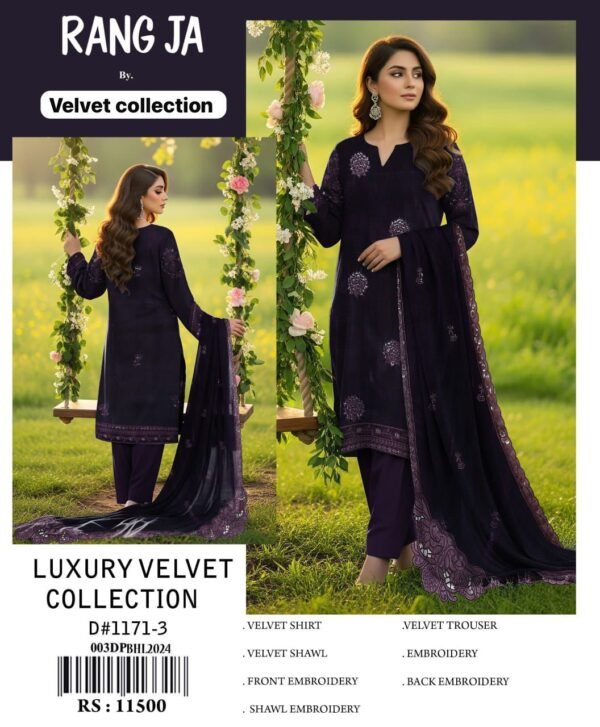 Rang Ja Velvet Party Wear Winter Dress