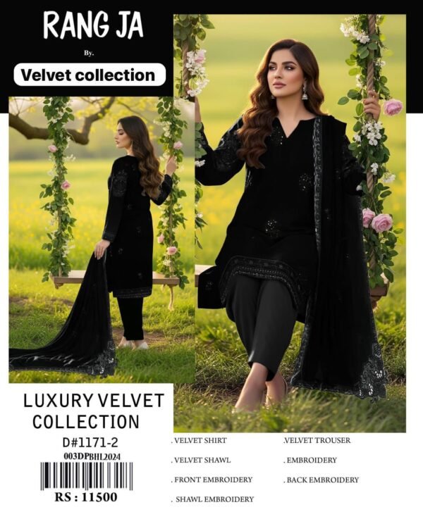 Rang Ja Velvet Party Wear Winter Dress