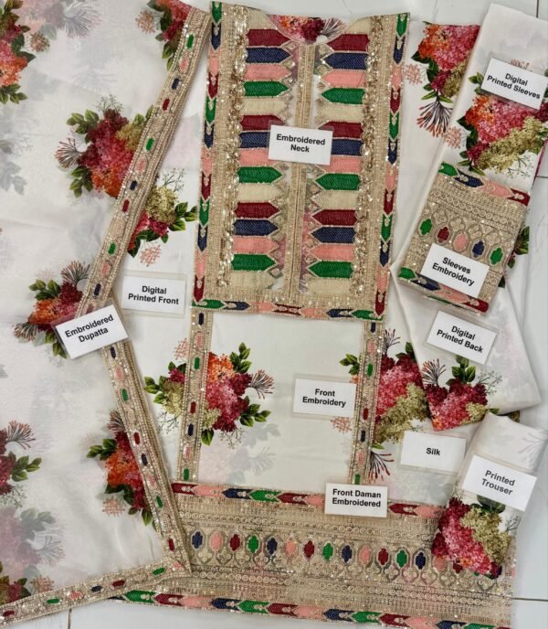 Silk Embroidered 3pc Party Wear