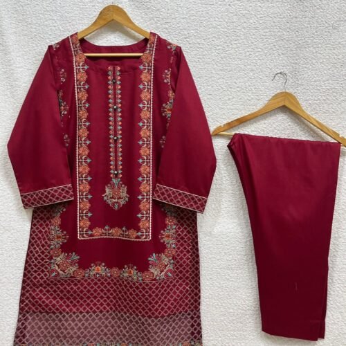 Stiched Dhanak Embroidered 2pc