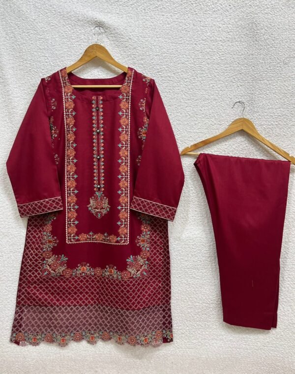 Stiched Dhanak Embroidered 2pc